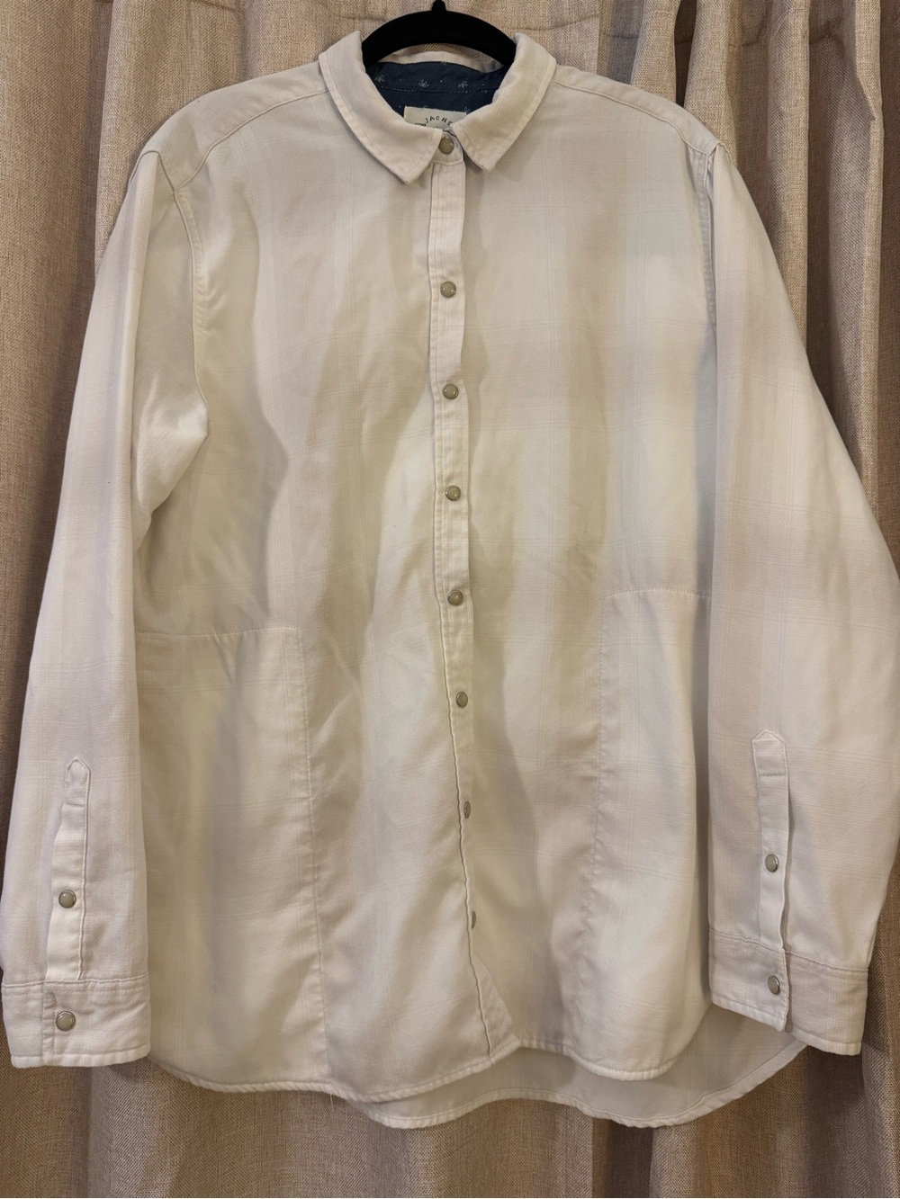 JACHS Girlfriend Cream Boyfriend Tunic Button-Down Shirt